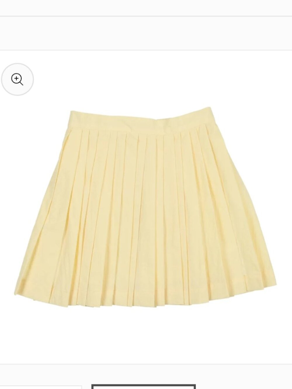 Coco Blanc Pleated Skirt - Pale Yellow, Size 6 NWT